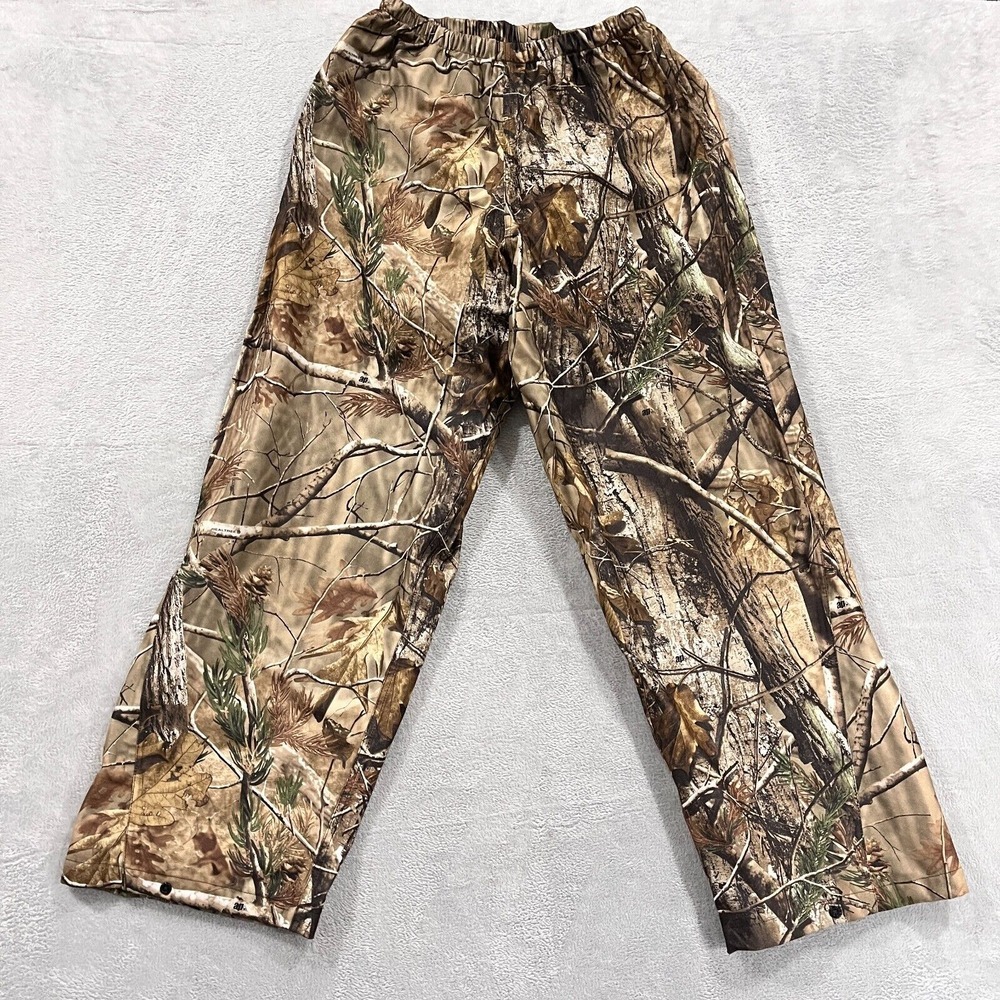 Mad Dog Gear Pants Mens Large Brown Camo Mesh Lined‎ Drawstring WaterProof Long